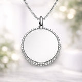 Graveerhanger Rond glans bolletjes 14 mm 925/100 Zilver - inclusief lettergravure