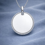 Graveerhanger Rond glans bolletjes 14 mm 925/100 Zilver - inclusief lettergravure