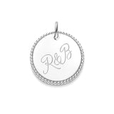 Graveerhanger Rond glans bolletjes 14 mm 925/100 Zilver - inclusief lettergravure