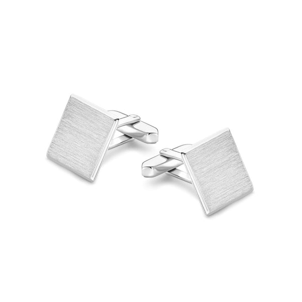 Zilveren Manchetknopen Vierkant met Logogravure - Sterling Zilver