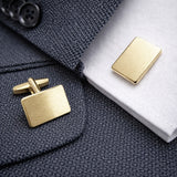Op aanvraag - 14 Karaat Geelgouden Manchetknopen - Rechthoek met Facetrand