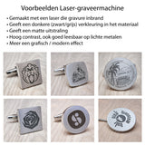 Reversspeld Mat Rond met Logogravure - Echt Zilver