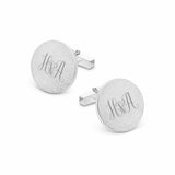 Zilveren Manchetknopen Rond met Monogram gravure - Sterling Zilver