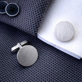 Zilveren Manchetknopen Rond Mat - Sterling Zilver