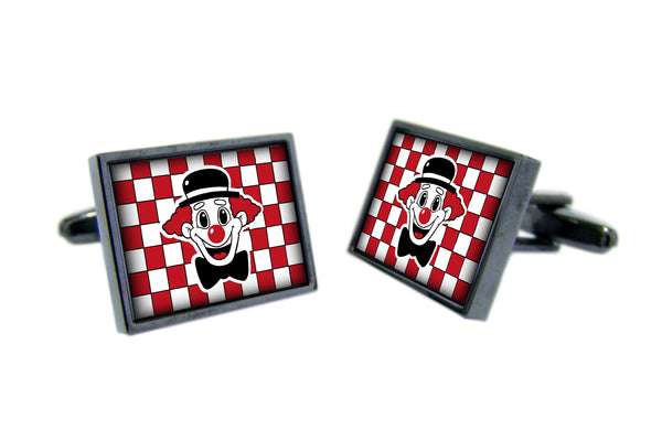 Manchetknopen Rechthoek met Carnavalslogo of Foto | Antracietkleurig