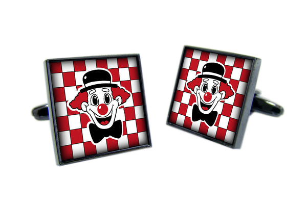 Manchetknopen Vierkant met Carnavalslogo of Foto | Antracietkleurig