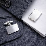 Zilveren Manchetknopen Facetrand Rechthoek - Sterling Zilver