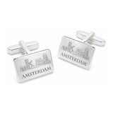 Skyline Amsterdam Manchetknopen – Echt Zilver met Lasergravure