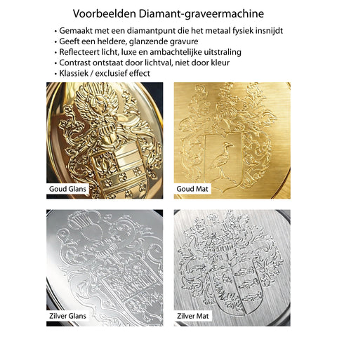 Reverspin Gematteerd met Familiewapen gravure - Goudkleurig