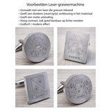 Revers Pin Mat Rond met uw Familiewapen gravure  - Zilverkleurig