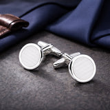 Zilveren Manchetknopen Rond banen - Sterling Zilver