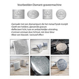 Zilveren Manchetknopen Gebolde Rechthoek met Datum en Lettergravure - Sterling Zilver
