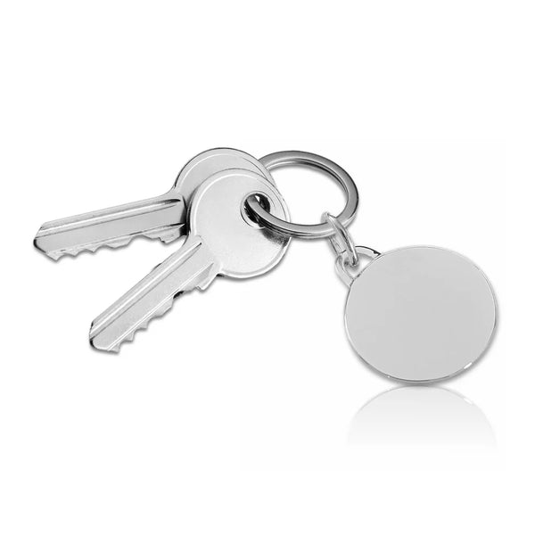 2025 Sleutelhanger rond met gravure naar keuze - Sterling Zilver