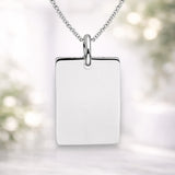 Graveerhanger Rechthoek glans 18 x 14 mm 925/1000 Zilver - inclusief lettergravure