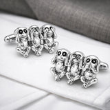 Manchetknopen Horen, Zien & Zwijgen  - Three wise monkeys - Aapjes