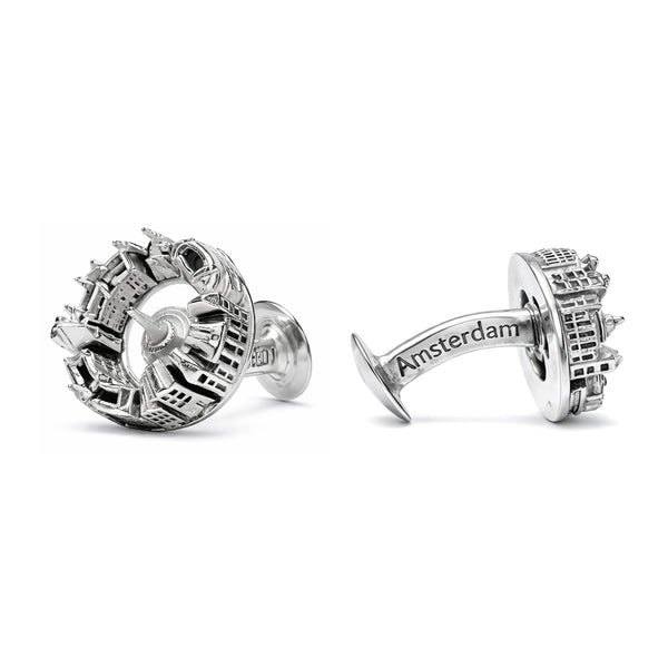 Amsterdam in 925 Zilver – Markante Stadsmanchetknopen