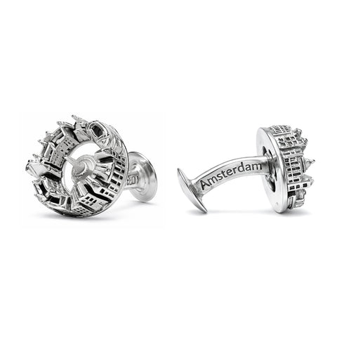 Amsterdam in 925 Zilver – Markante Stadsmanchetknopen