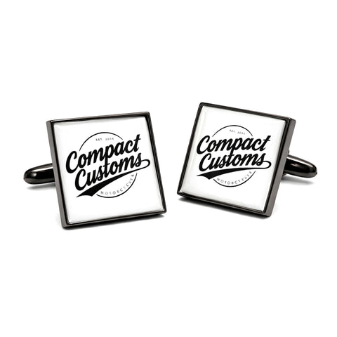 Manchetknopen  met uw eigen Logo - Vierkant Antraciet