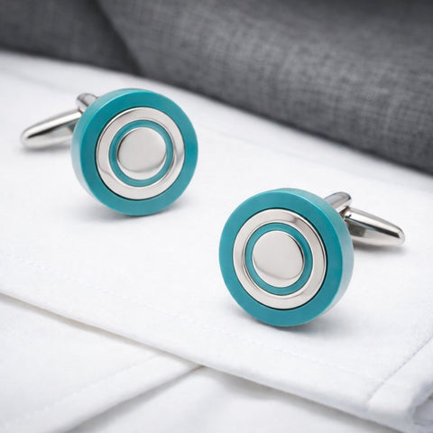 Manchetknopen Aqua Rond