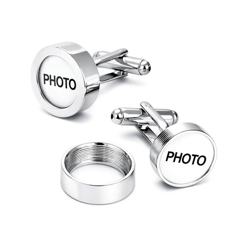 Manchetknopen met eigen Foto/haarlok - Medaillon systeem