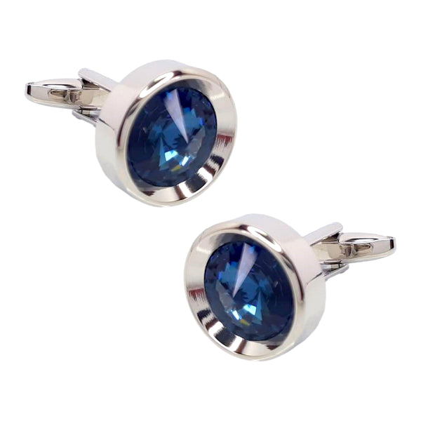Manchetknopen met Kristal - Royalblue