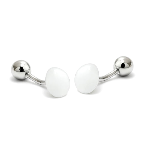 Manchetknopen Cats-eye Wit