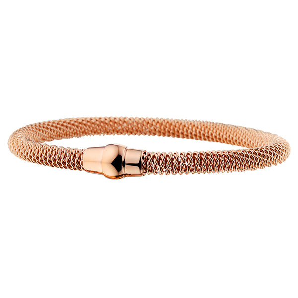 Damesarmband 5.5mm van Edelstaal met Roségouden plating - Lengte 19.5cm