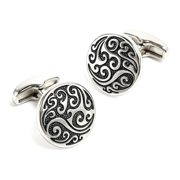 Zilverkleurige Manchetknopen met Keltisch Motief – 15 mm