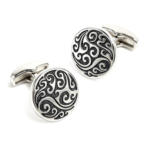 Zilverkleurige Manchetknopen met Keltisch Motief – 15 mm