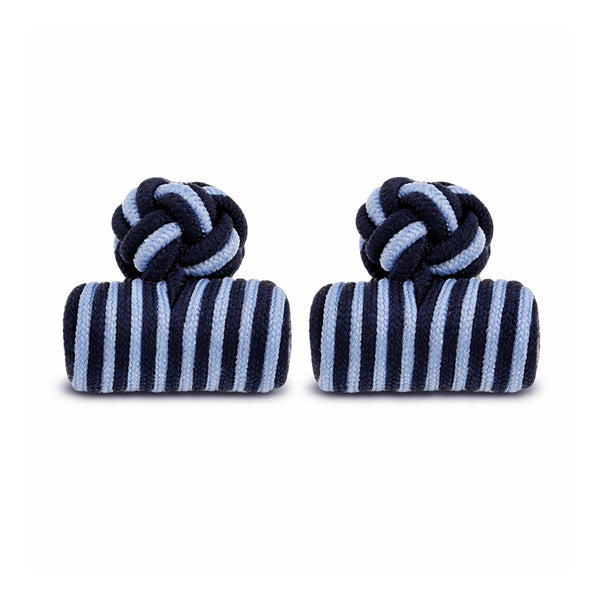 Stoffen Manchetknopen Cilinder – Blauw & Lichtblauw