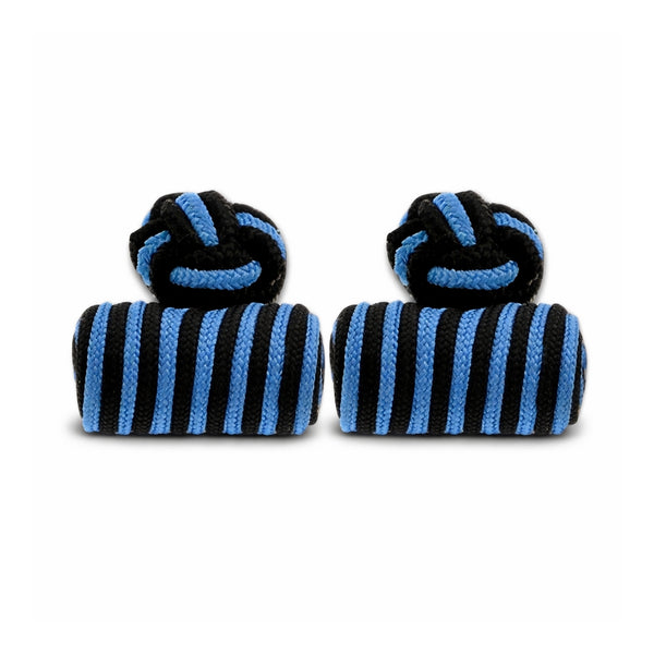 Stoffen Manchetknopen Cilinder – Blauw & Zwart