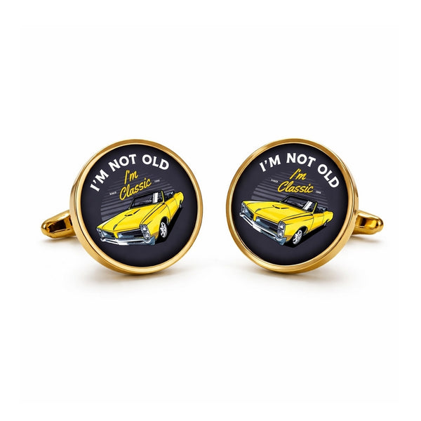 Manchetknopen I'm not old - I'm Classic - Yellow Car