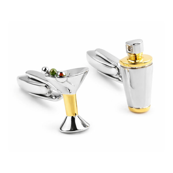 Manchetknopen Cocktail shaker en Cocktailglas