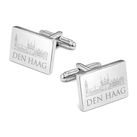 Den Haag Skyline Manchtknopen Zilver Glans - Imposant en stoer