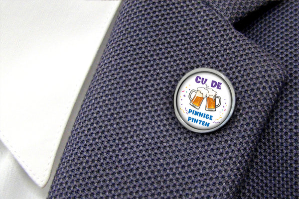 Reverspin met Carnavals Verenigingslogo - Zilverkleurig