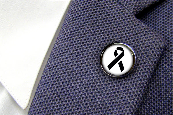 Revers Pin Black Ribbon - Antraciet