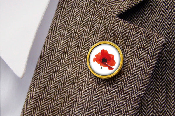 Revers Pin Poppy - Goudkleurig