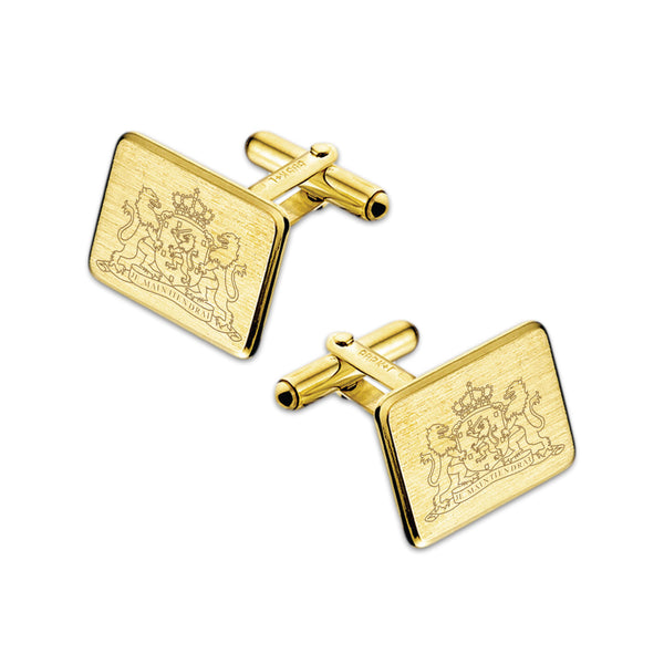 14 Karaat Geelgouden Manchetknopen met Wapen van Nederland