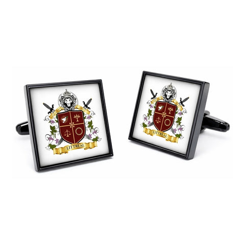 Manchetknopen Vierkant met uw eigen Familiewapen - Antraciet