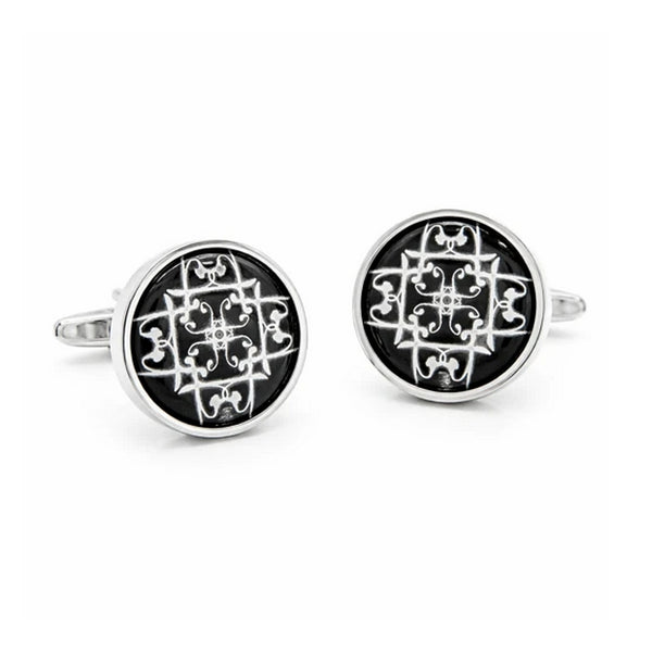 Manchetknopen Zwart Wit Fantasie