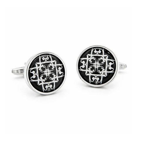 Manchetknopen Zwart Wit Fantasie