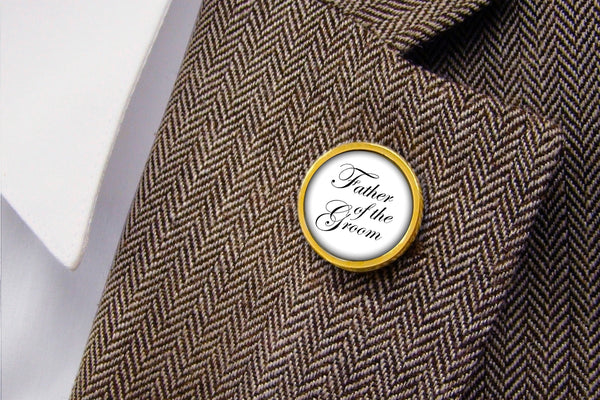 Revers Pin Father of the Groom - Goudkleurig