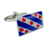 Manchetknopen Friese Vlag - Emaille