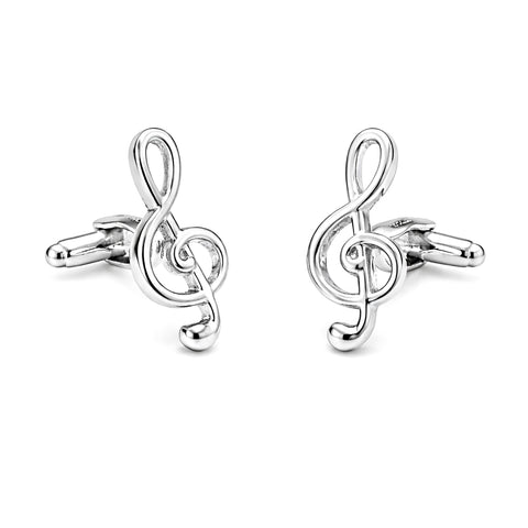 Manchetknopen G-sleutel Zilverkleurig