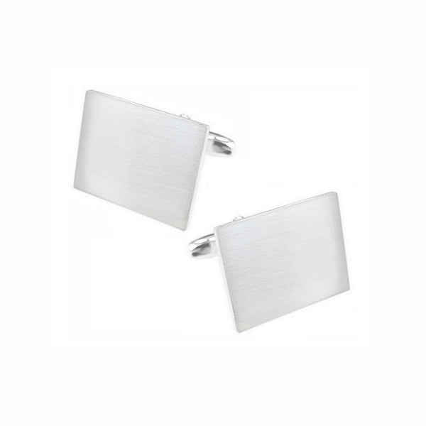 Zilveren Manchetknopen Rechthoek met Logogravure - Sterling Zilver