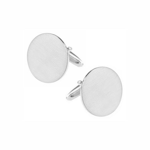 Zilveren Manchetknopen Rond  - Sterling Zilver