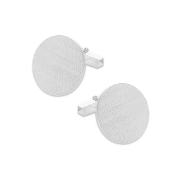 Zilveren Manchetknopen Rond met Logogravure - Sterling Zilver