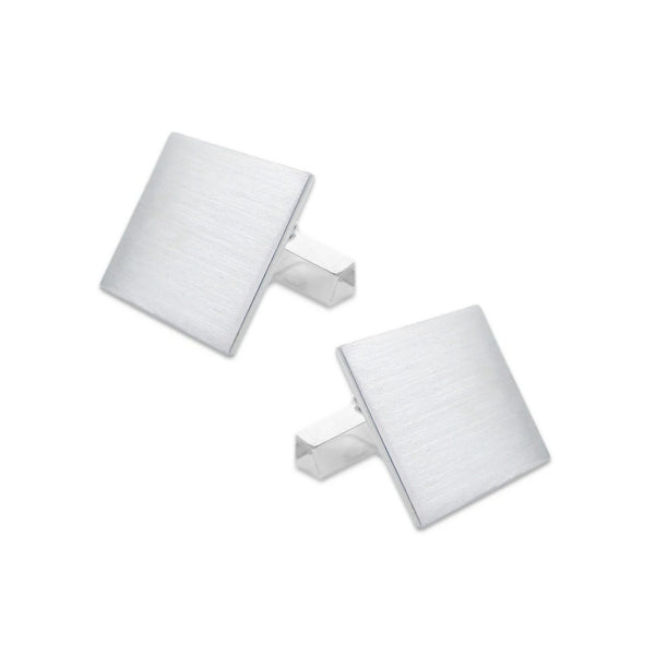 Zilveren Manchetknopen Vierkant met Logogravure - Sterling Zilver
