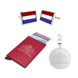 Holland 3-delige Giftset Nederlandse driekleur | Manchetknopen, Creditcardhouder en Sleutelhanger