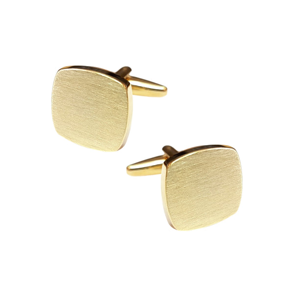 Manchetknopen Vierkant Mat afgeronde hoeken met Logogravure - Goudkleurig